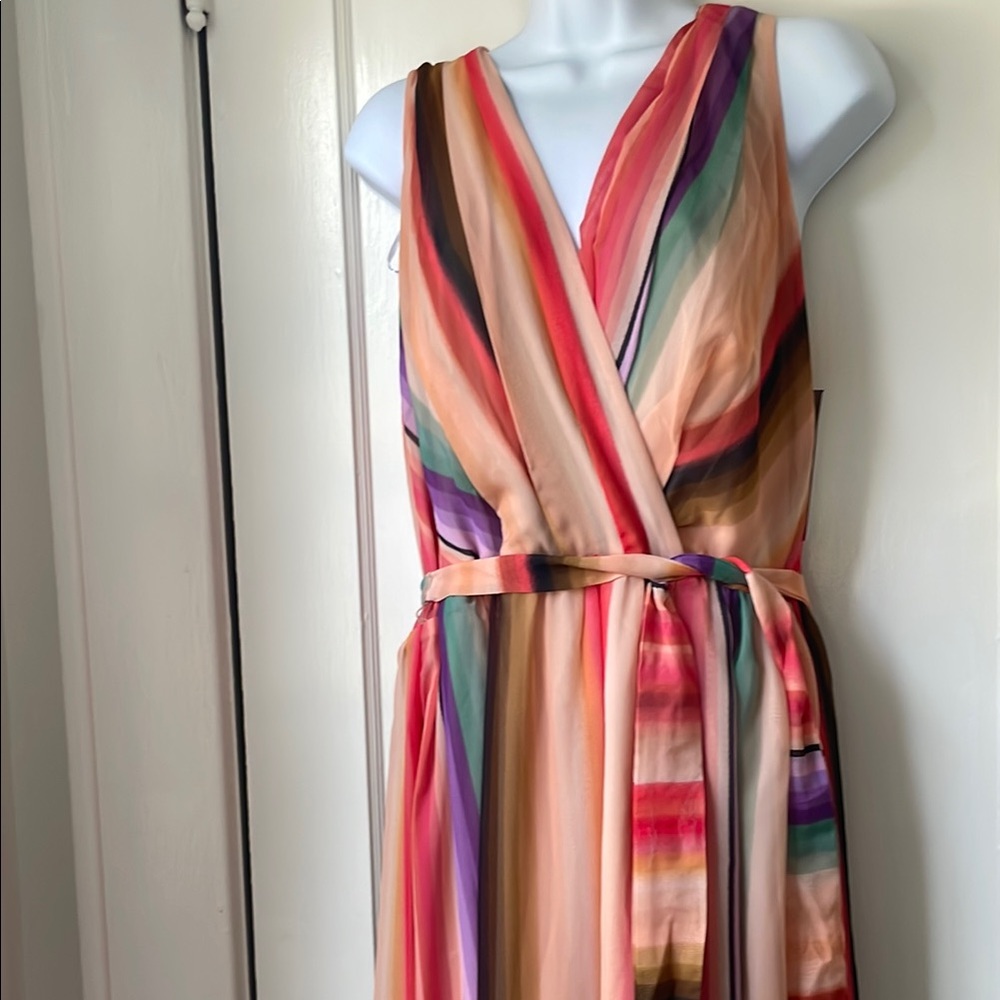 Donna Ricco Multicolor Striped Maxi Dress - Picture 2 of 6